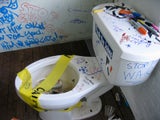 Graffiti on the toilet