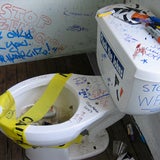 Graffiti on the toilet