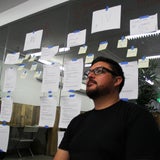 Jeremiah Gardner sitting in front of his lean brand process